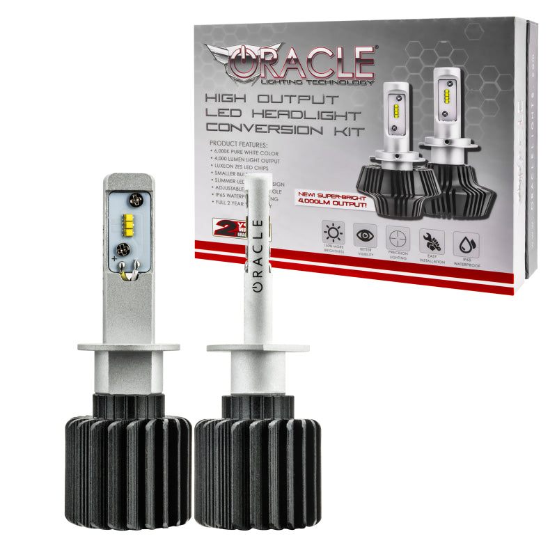 Oracle H1 4000 Lumen LED Headlight Bulbs (Pair) - 6000K - Black Ops Auto Works