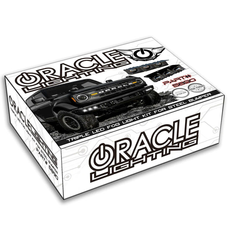 Oracle High 21-22 Ford Bronco Triple LED Fog Light kit for Steel Bumper - Black Ops Auto Works