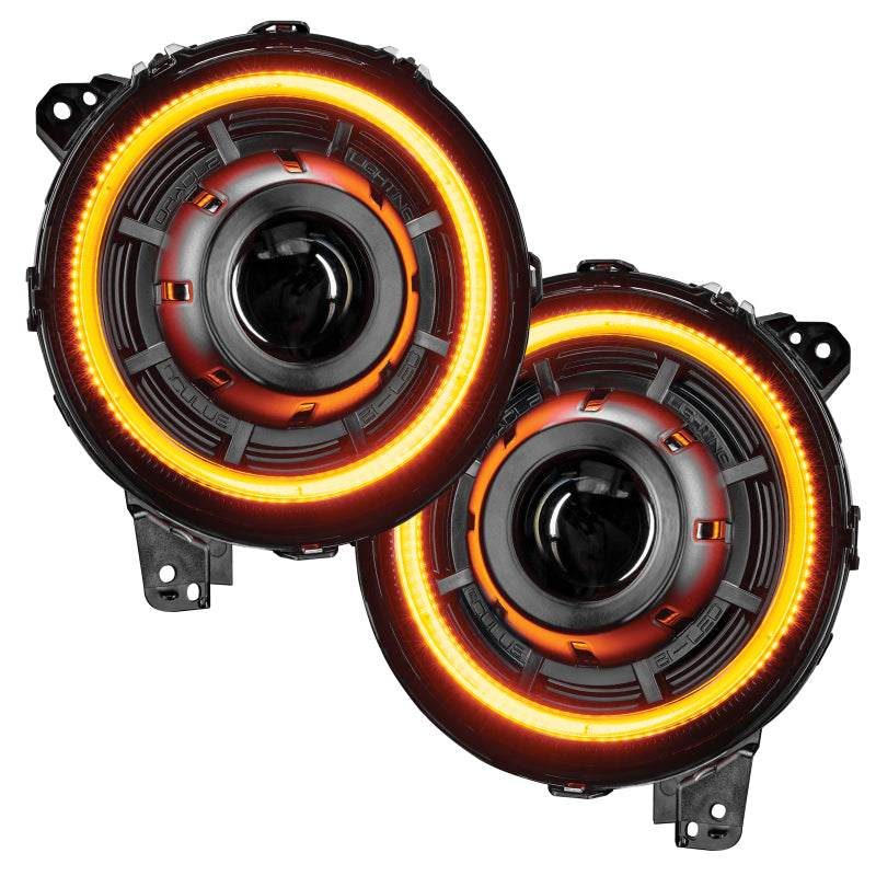 Oracle Jeep JL/Gladiator JT Oculus Switchback Bi-LED Projector Headlights - Amber/White Switchback - Black Ops Auto Works