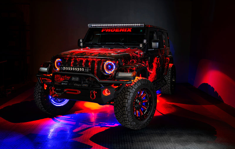 Oracle Jeep Wrangler JK/JL/JT High Performance W LED Fog Lights - ColorSHIFT w/o Controller - Black Ops Auto Works