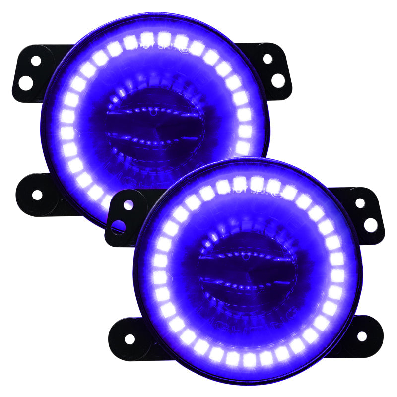 Oracle Jeep Wrangler JK/JL/JT High Performance W LED Fog Lights - ColorSHIFT w/o Controller - Black Ops Auto Works