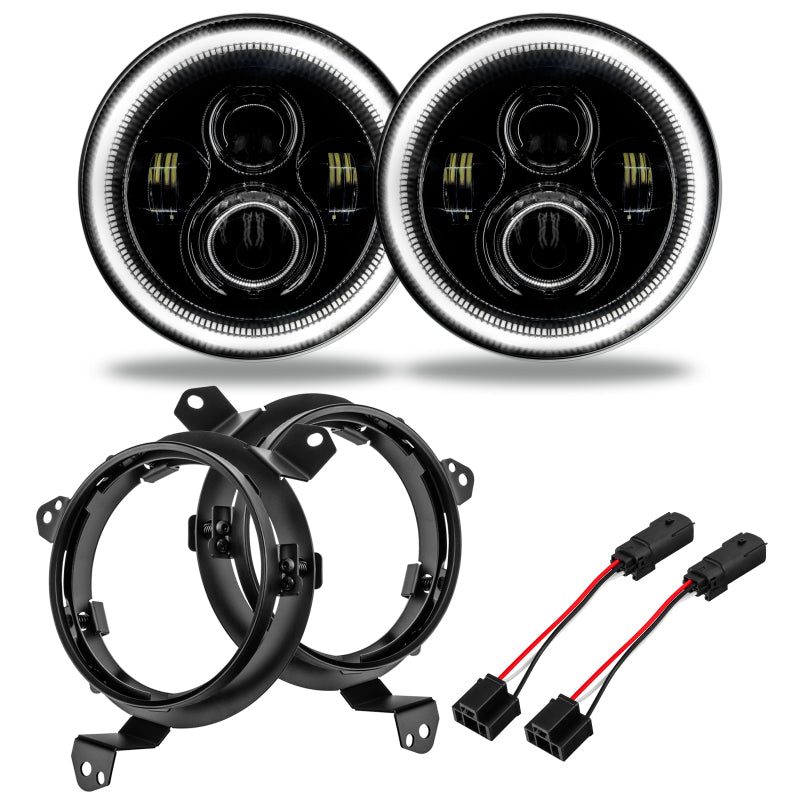 Oracle Jeep Wrangler JL/Gladiator JT 7in. High Powered LED Headlights (Pair) - White - Black Ops Auto Works