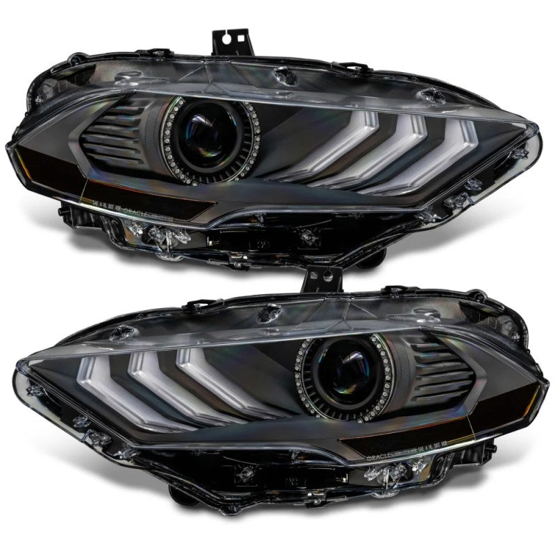 Oracle Lighting 18-23 Ford Mustang Dynamic ColorSHIFT LED Headlights - Black Series - Black Ops Auto Works