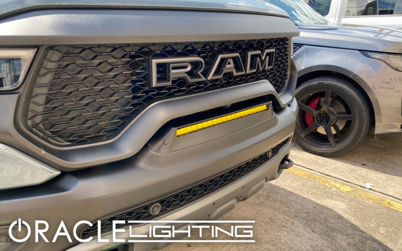 ORACLE Lighting 19-22 RAM Rebel/TRX Front Bumper Flush LED Light Bar System - Yellow - Black Ops Auto Works