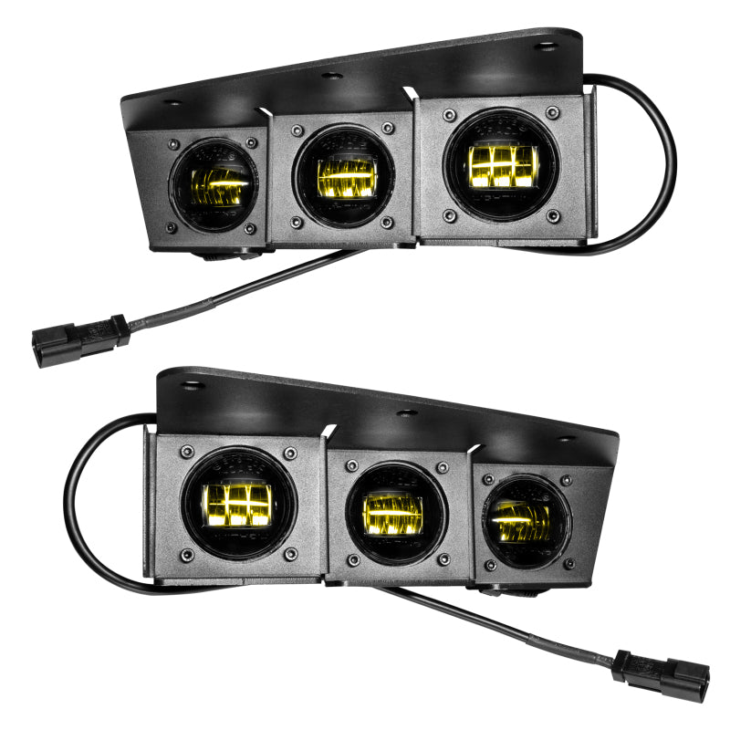 ORACLE Lighting 21-22 Ford Bronco Triple LED Fog Light Kit for Steel Bumper - Yellow - Black Ops Auto Works