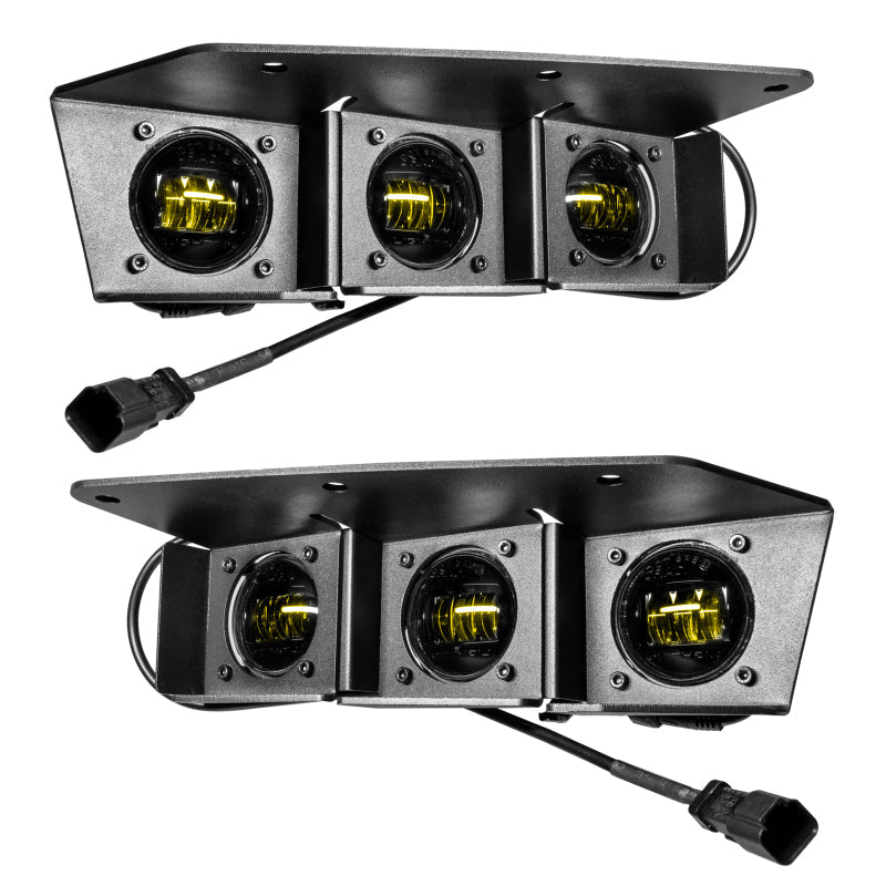 ORACLE Lighting 21-22 Ford Bronco Triple LED Fog Light Kit for Steel Bumper - Yellow - Black Ops Auto Works