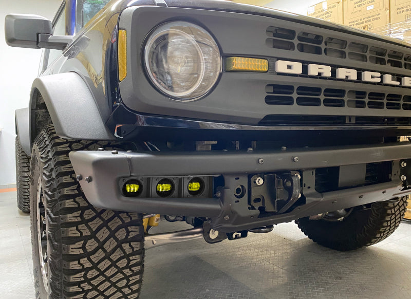 ORACLE Lighting 21-22 Ford Bronco Triple LED Fog Light Kit for Steel Bumper - Yellow - Black Ops Auto Works