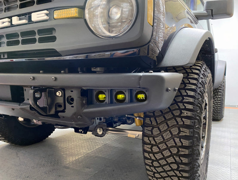 ORACLE Lighting 21-22 Ford Bronco Triple LED Fog Light Kit for Steel Bumper - Yellow - Black Ops Auto Works