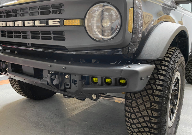 ORACLE Lighting 21-22 Ford Bronco Triple LED Fog Light Kit for Steel Bumper - Yellow - Black Ops Auto Works