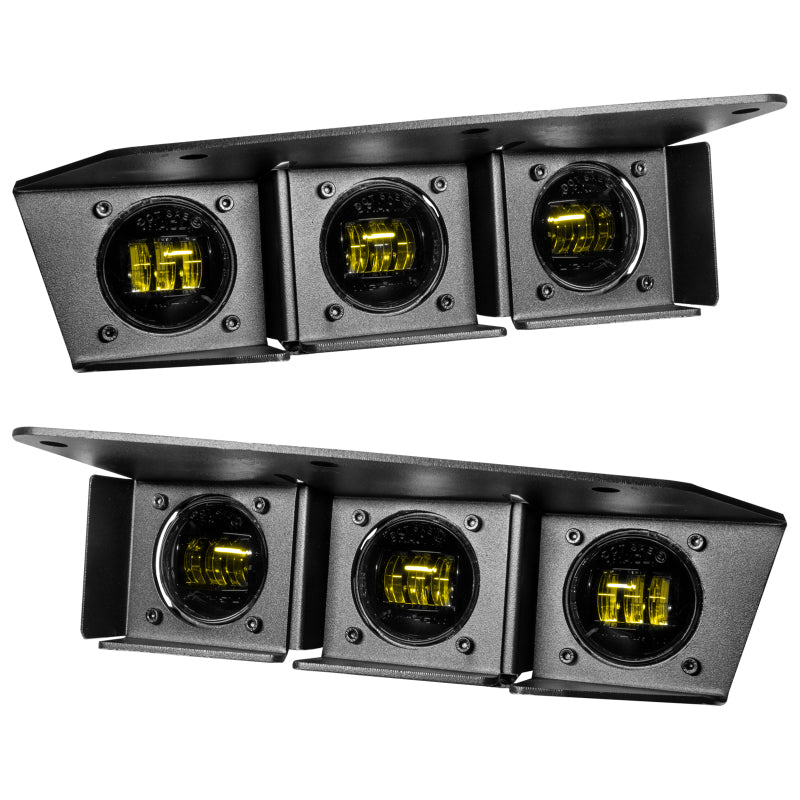 ORACLE Lighting 21-22 Ford Bronco Triple LED Fog Light Kit for Steel Bumper - Yellow - Black Ops Auto Works
