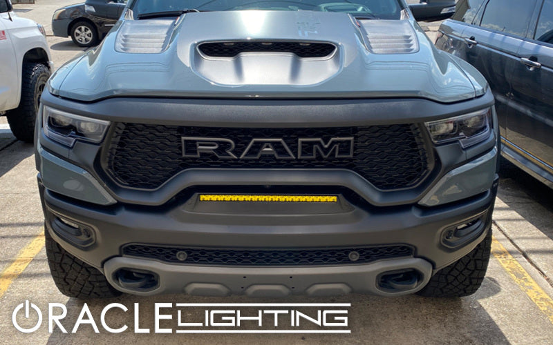 ORACLE Lighting 19-22 RAM Rebel/TRX Front Bumper Flush LED Light Bar System - Yellow - ORACLE Lighting ORL5885-006