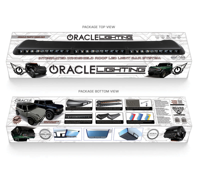Oracle 2021+ Ford Bronco Integrated Windshield Roof LED Light Bar Grey - ORACLE Lighting ORL5888-023-MF