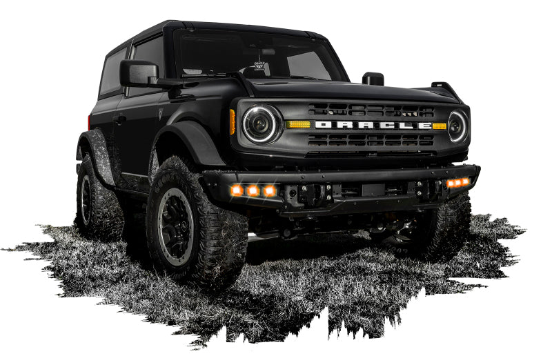 Oracle High 21-22 Ford Bronco Triple LED Fog Light kit for Steel Bumper - ORACLE Lighting ORL5890-005