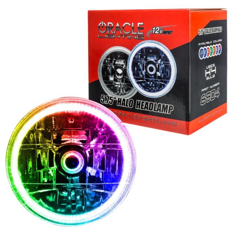 Oracle Pre-Installed Lights 5.75 IN. Sealed Beam - ColorSHIFT Halo - ORACLE Lighting ORL6904-333