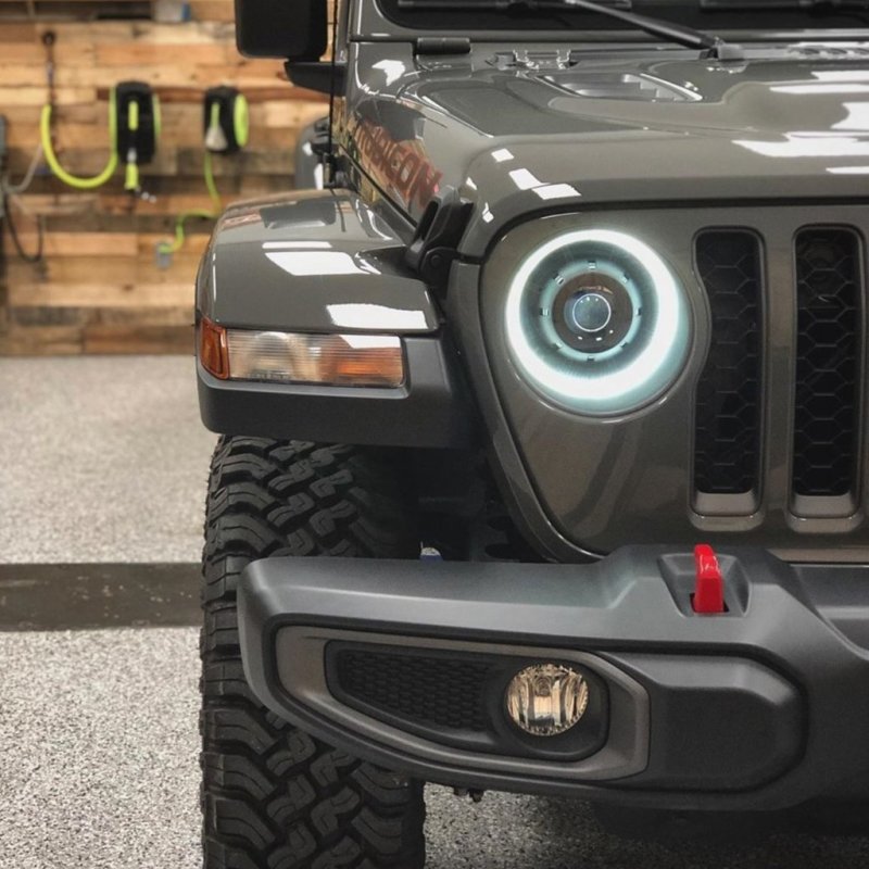 Oracle Oculus Bi-LED Projector Headlights for Jeep JL/Gladiator JT - Satin Silver - 5500K - Black Ops Auto Works