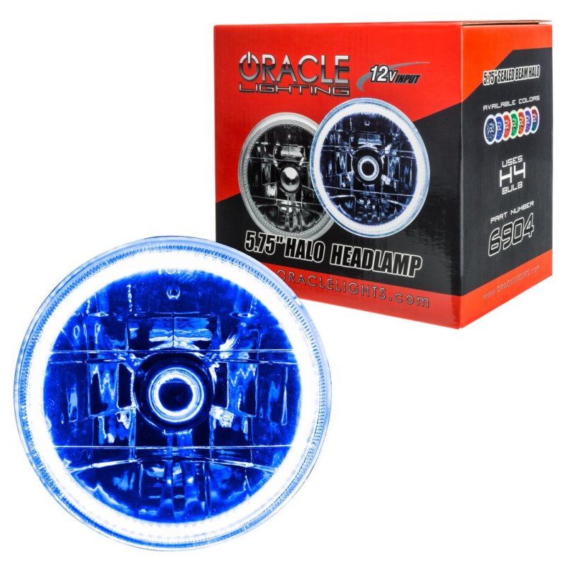 Oracle Pre-Installed Lights 5.75 IN. Sealed Beam - Blue Halo-Headlights-ORACLE Lighting-810030390633-