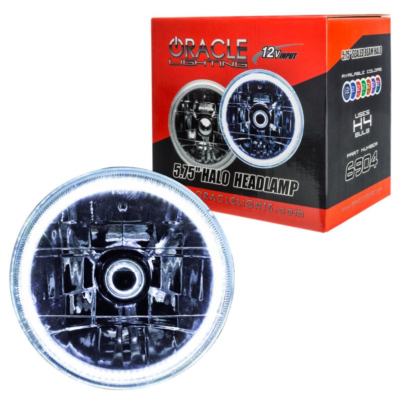 Oracle Pre-Installed Lights 5.75 IN. Sealed Beam - White Halo - Black Ops Auto Works
