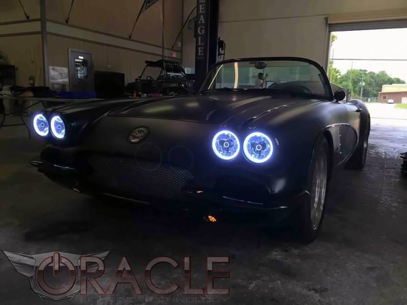 Oracle Pre-Installed Lights 5.75 IN. Sealed Beam - White Halo - Black Ops Auto Works