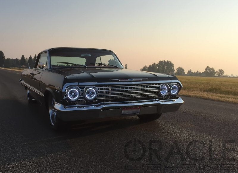 Oracle Pre-Installed Lights 5.75 IN. Sealed Beam - White Halo - Black Ops Auto Works