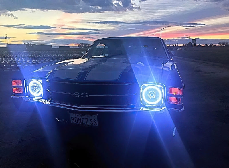 Oracle Pre-Installed Lights 7 IN. Sealed Beam - White Halo - Black Ops Auto Works