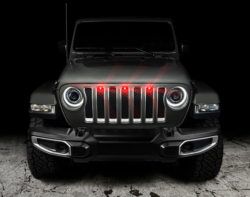 Oracle Pre-Runner Style LED Grille Kit for Jeep Wrangler JL - Red - Black Ops Auto Works