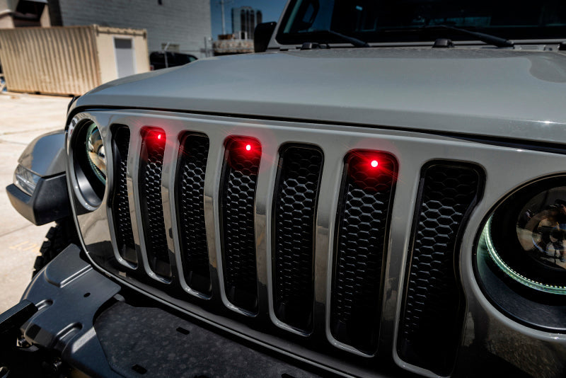 Oracle Pre-Runner Style LED Grille Kit for Jeep Wrangler JL - Red - Black Ops Auto Works