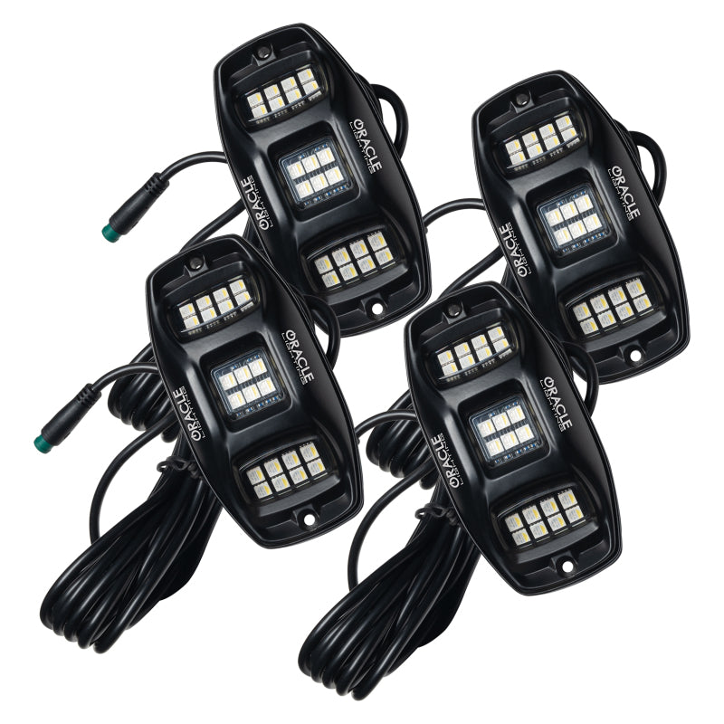 Oracle Underbody  RGB+W Wheel Well Rock Light Kit - 4 PCS - ColorSHIFT - Black Ops Auto Works