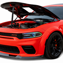 Load image into Gallery viewer, Orange Dodge Charger Widebody with Black Ops front lip splitter