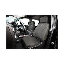 Load image into Gallery viewer, Covercraft Carhartt Super Dux SeatSaver gravel second row cover installed in 19-25 Ford Super Duty crew cab