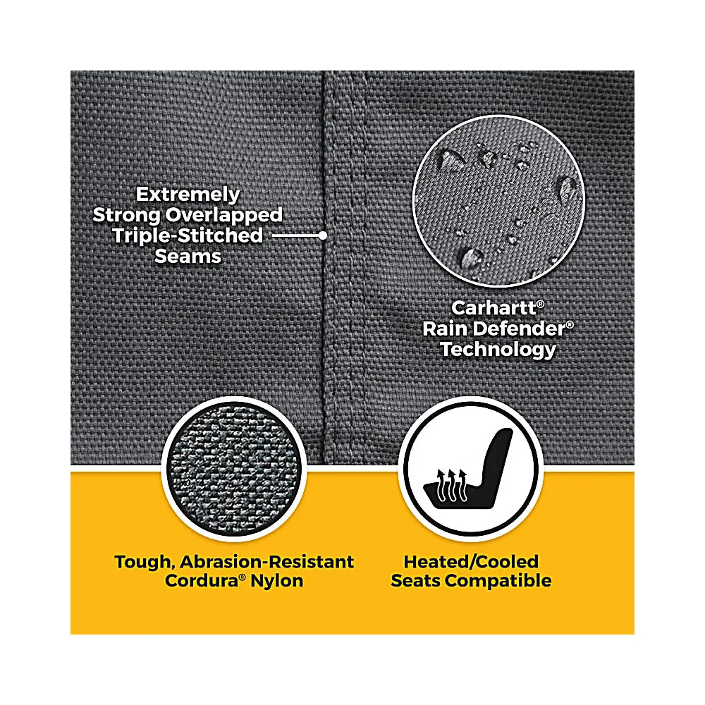 Covercraft Carhartt Super Dux SeatSaver gravel Duck Weave fabric texture and heavy-duty features