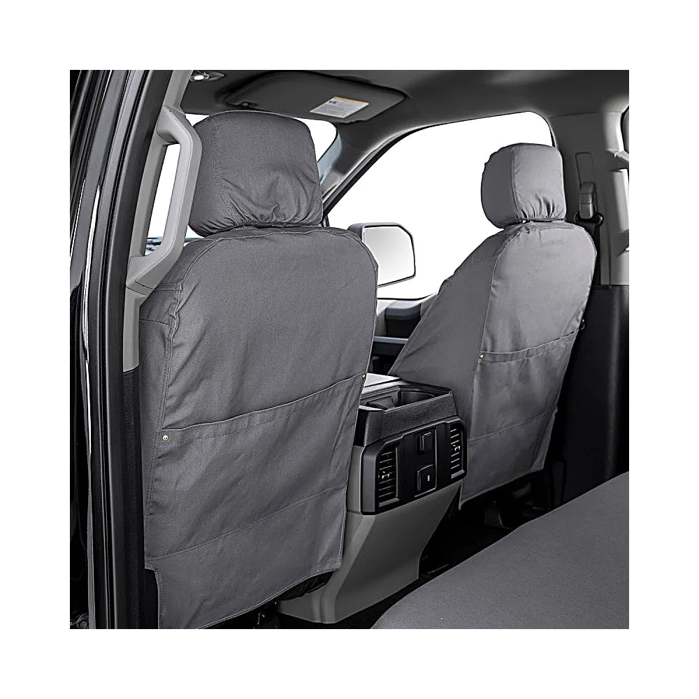 Covercraft Carhartt SeatSaver gravel seat cover installed passenger side view in 2024-2025 Tacoma