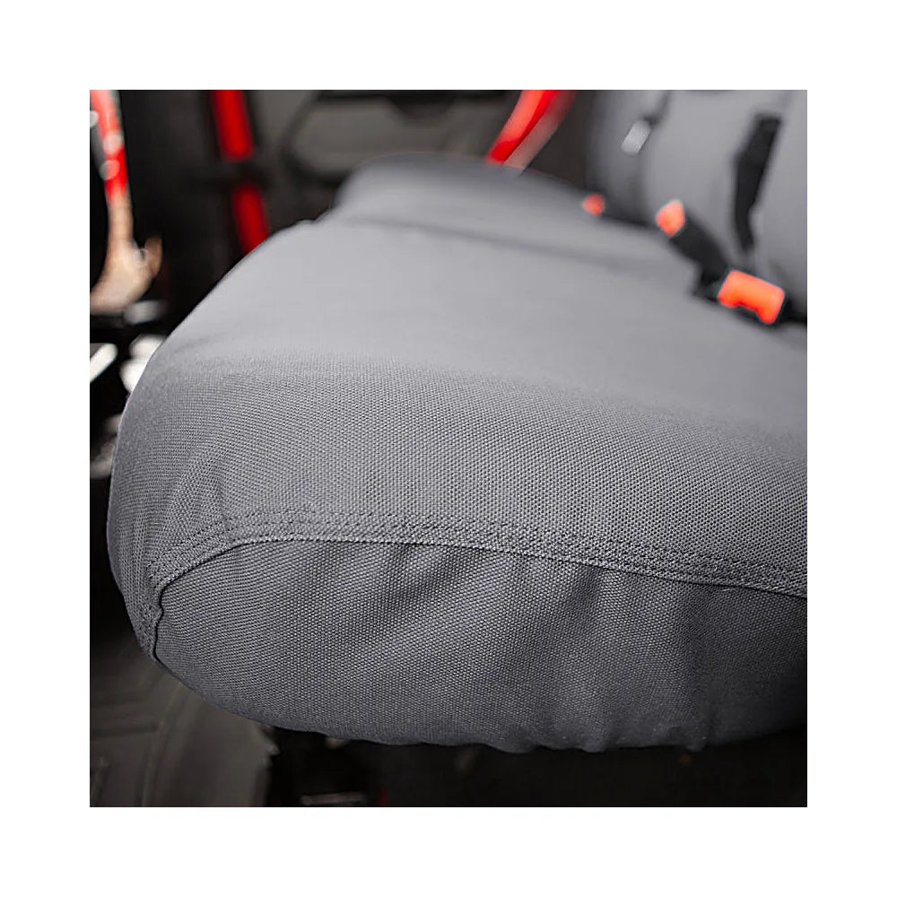 Covercraft Carhartt SeatSaver Duck Weave gravel fabric detail with signature rivet stitching