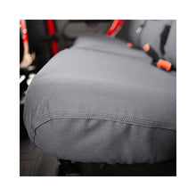 Load image into Gallery viewer, Covercraft Carhartt SeatSaver Duck Weave gravel fabric detail with signature rivet stitching