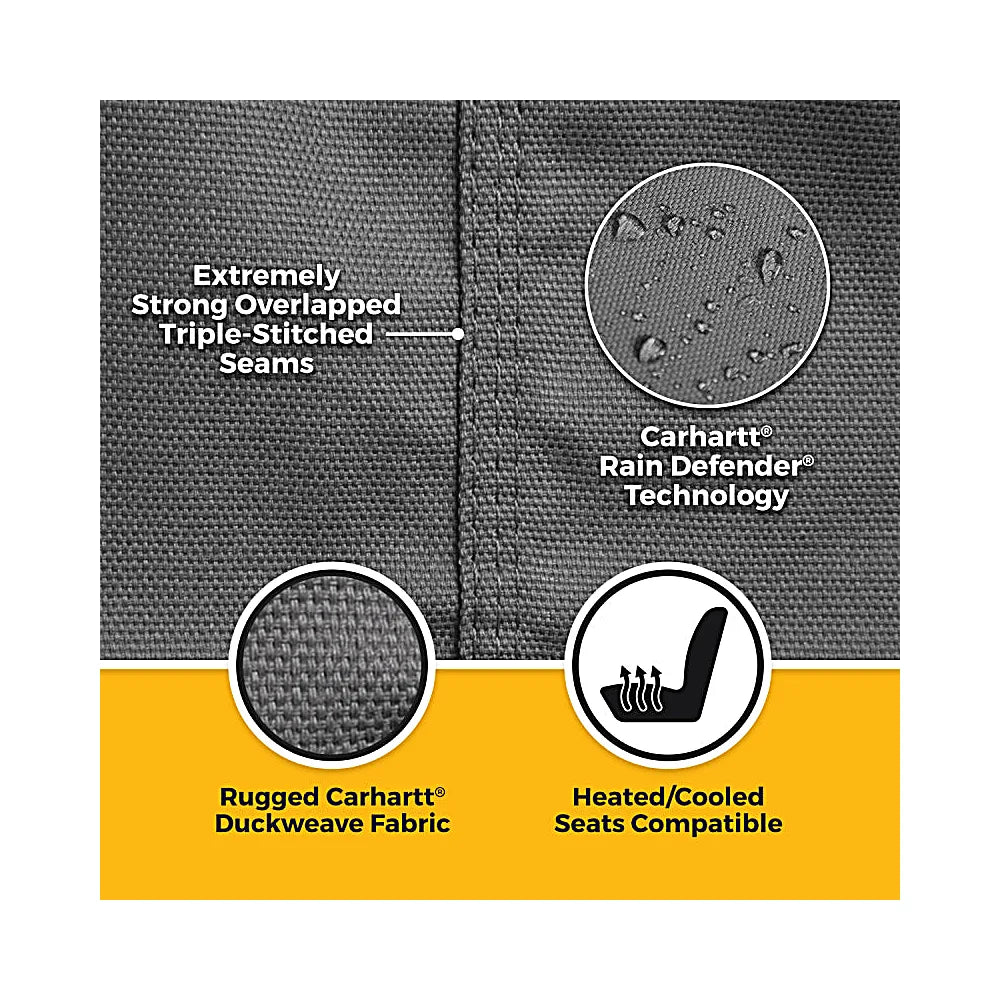 Covercraft Carhartt SeatSaver Tacoma seat cover storage pockets and warranty features overview