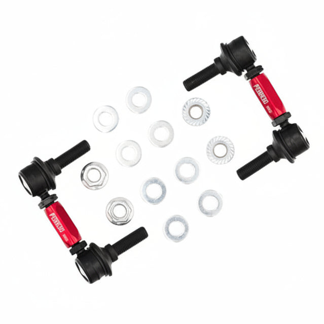 Pedders red adjustable sway bar endlink pair with included hardware
