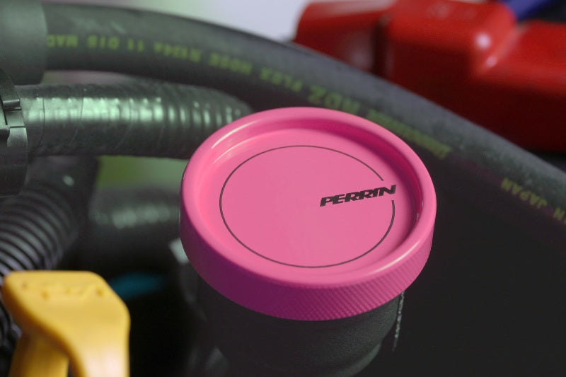 Perrin 02-21 Subaru WRX / 2022 BRZ & GR86 / 04-21 STI / 00-18 Forester XT Oil Fill Cap - Hyper Pink - Black Ops Auto Works