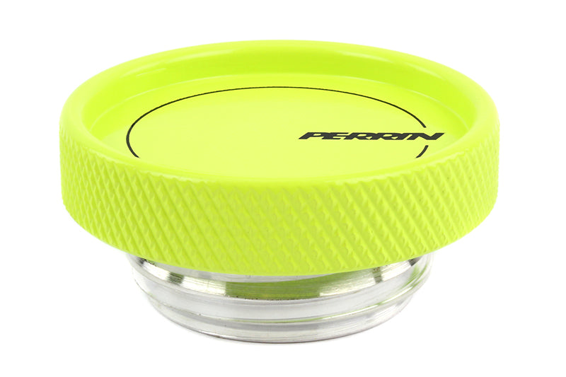 Perrin 02-21 Subaru WRX / 2022 BRZ & GR86 / 04-21 STI / 00-18 Forester XT Oil Fill Cap - Neon Yellow - Black Ops Auto Works
