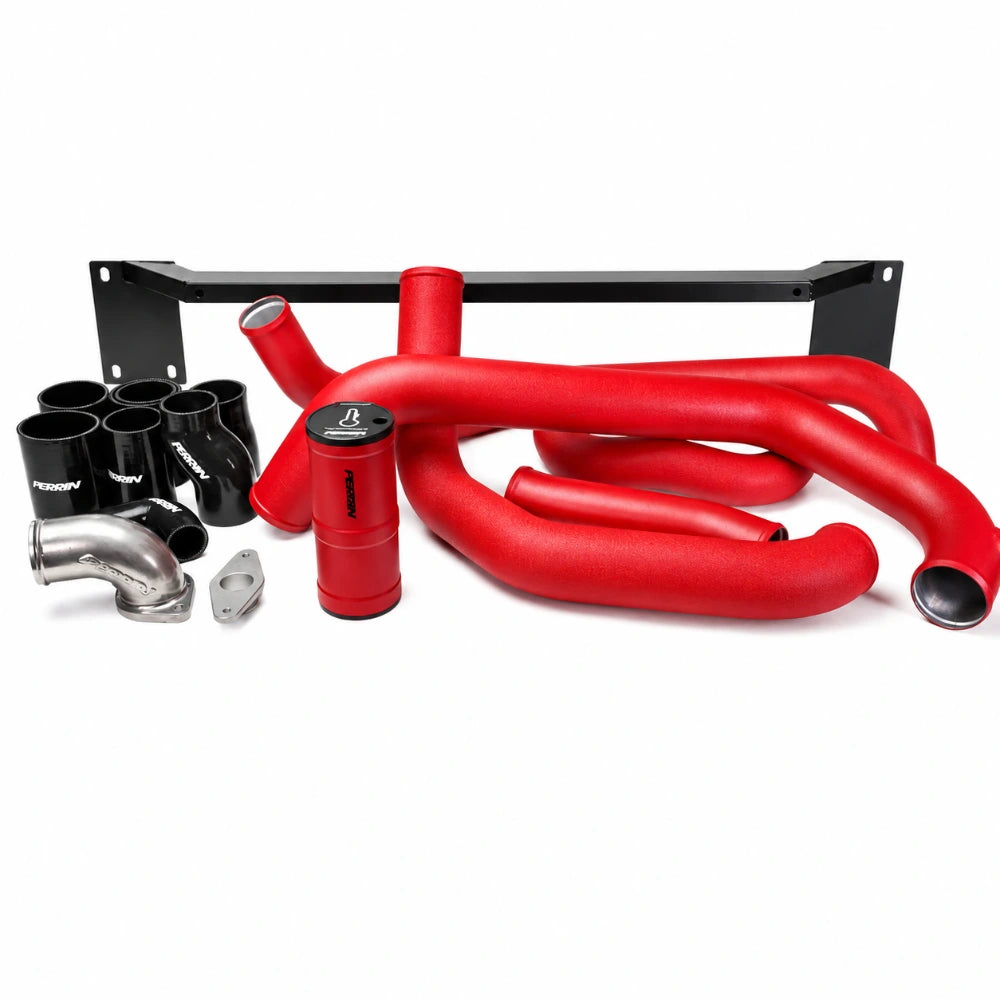 PERRIN 08-14 Subaru WRX Front Mount Intercooler Boost Tube Kit - Red - Perrin Performance PSP-ITR-436-3RD
