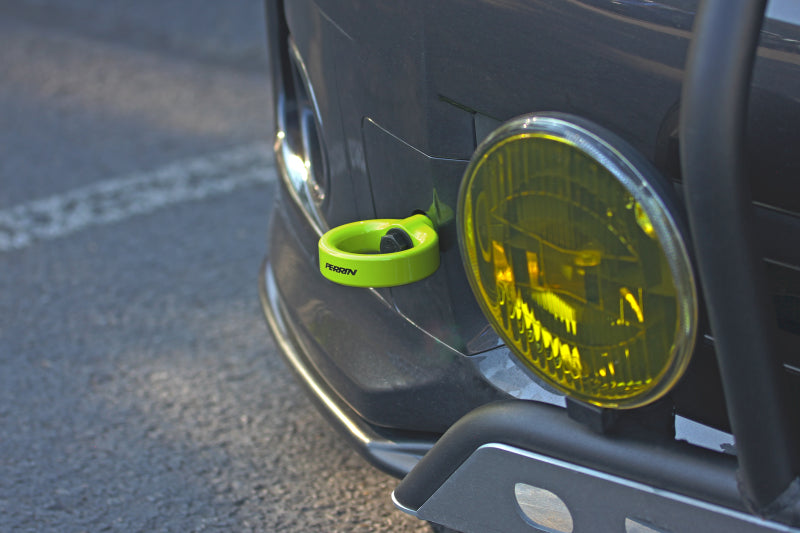 Perrin 08-14 Subaru WRX/STI Tow Hook Kit (Front) - Neon Yellow - Black Ops Auto Works