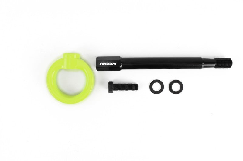 Perrin 08-14 Subaru WRX/STI Tow Hook Kit (Front) - Neon Yellow - Black Ops Auto Works