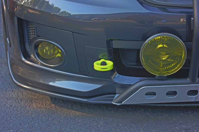 Perrin 08-14 Subaru WRX/STI Tow Hook Kit (Front) - Neon Yellow - Black Ops Auto Works