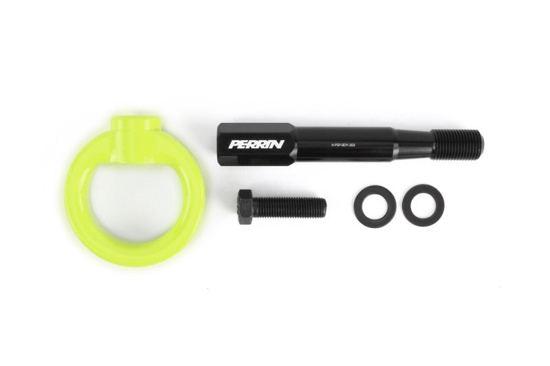 Perrin 15-17 Subaru WRX/STI Tow Hook Kit (Front) - Neon Yellow - Black Ops Auto Works
