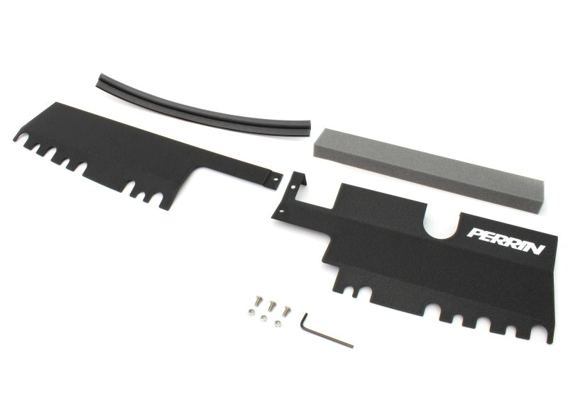 Perrin 15-21 WRX/STI Radiator Shroud (With OEM Intake Scoop) - Black - Black Ops Auto Works