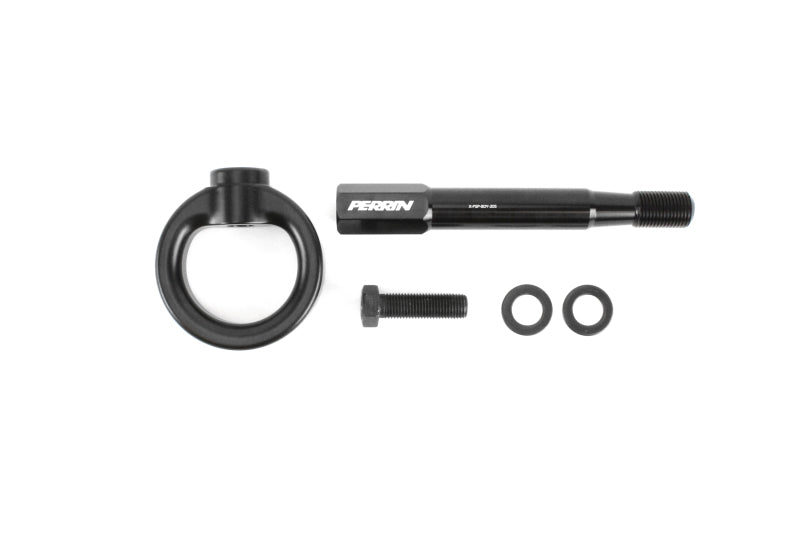 Perrin 18-21 WRX/STI / 13-20 BRZ / 17-20 Toyota 86 Front Tow Hook Kit - Flat Black - Black Ops Auto Works