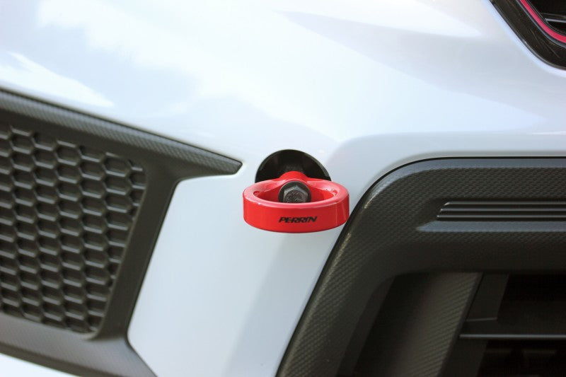 Perrin 18-21 WRX/STI / 13-20 BRZ / 17-20 Toyota 86 Front Tow Hook Kit - Red - Black Ops Auto Works