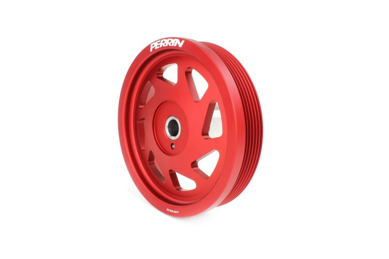 Perrin 19-21 Subaru WRX / 16-18 Forester Lightweight Crank Pulley (FA/FB Engines w/Large Hub) - Red - Black Ops Auto Works