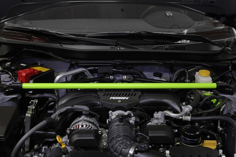 Perrin 2013+ BRZ/FR-S/86/GR86 Strut Brace - Neon Yellow Wrinkle - Black Ops Auto Works