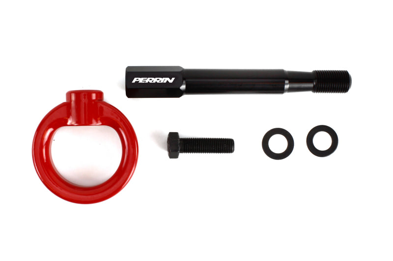 Perrin 2022 Subaru WRX / 18-21 Crosstrek Tow Hook Kit (Rear) - Red - Black Ops Auto Works