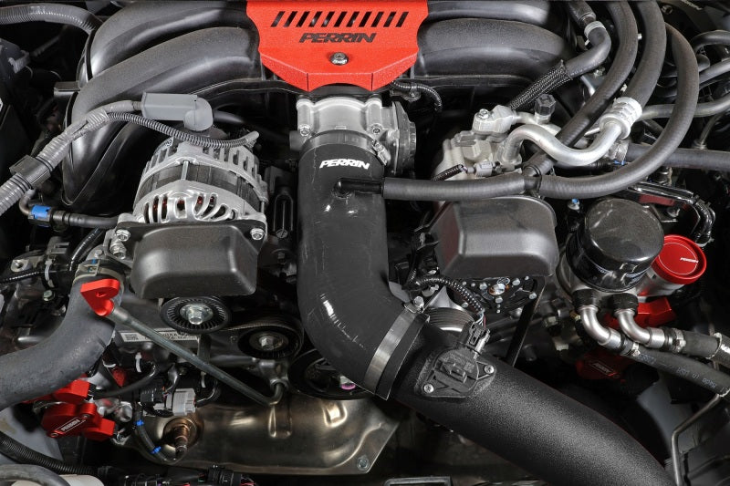 Perrin 22-23 Subaru BRZ/Toyota GR86 Silicone Inlet Hose (3in. ID / SS Wire) - Black-Hoses-Perrin Performance-PSP-INT-432BK-