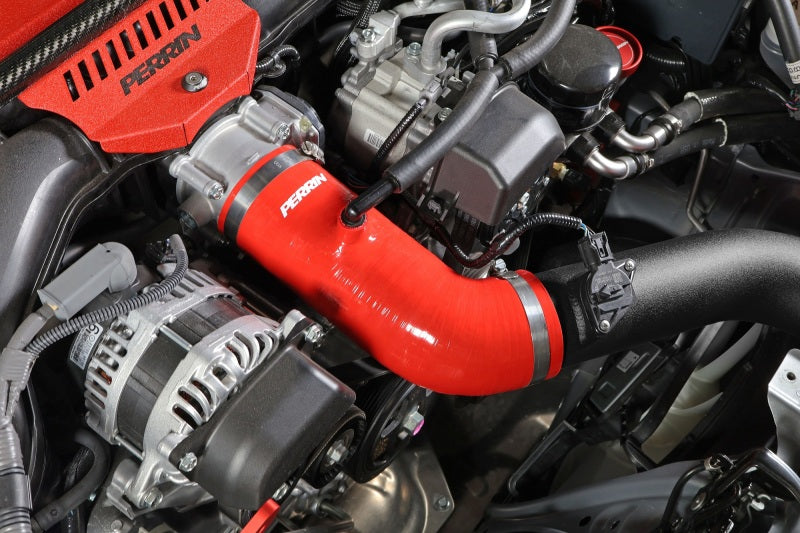 Perrin 22-23 Subaru BRZ/Toyota GR86 Silicone Inlet Hose (3in. ID / SS Wire) - Red-Hoses-Perrin Performance-PSP-INT-432RD-